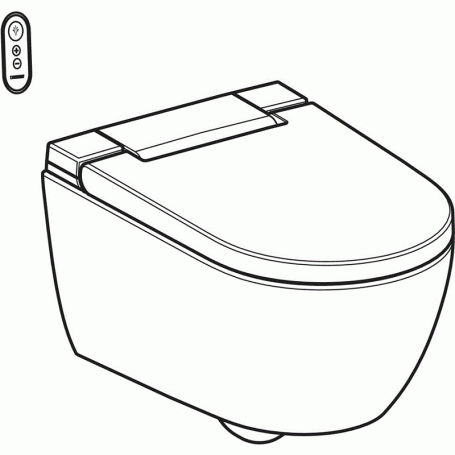 Умный электронный унитаз-биде Geberit AquaClean Alba 146.350.01.1, подвесной, безободковый, крышка микролифт, альпийский белый