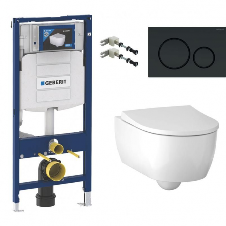 Инсталляция Geberit с безободковым унитазом Geberit iCon Rimfree, 500.300.82.1, сиденье микролифт, комплект Идеальная пара