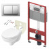 Инсталляция для унитаза TECE Base 9400406.WC1 с унитазом TECE V04 с кнопкой смыва TECEbase, хром глянцевый